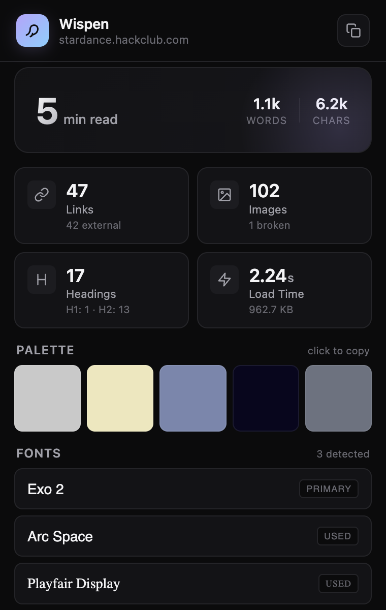 Wispen extension preview
